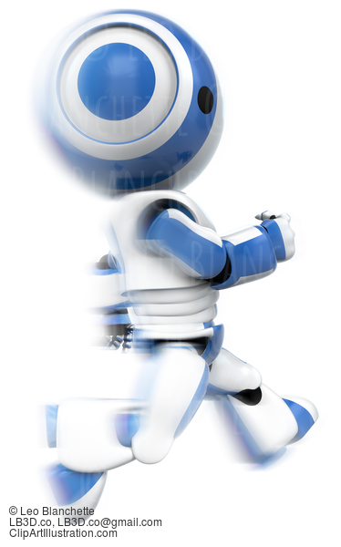 Blue Robot Running Fast Motion Blur #23467