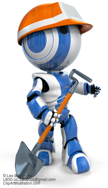 Blue Robot Hardhat Working Class #23472