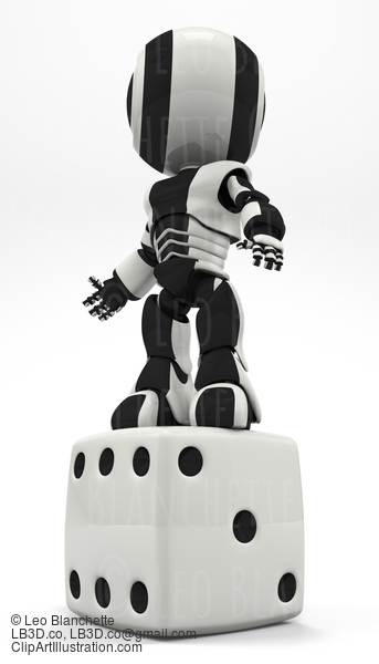 Robot Standing Victorious On Dice #23505