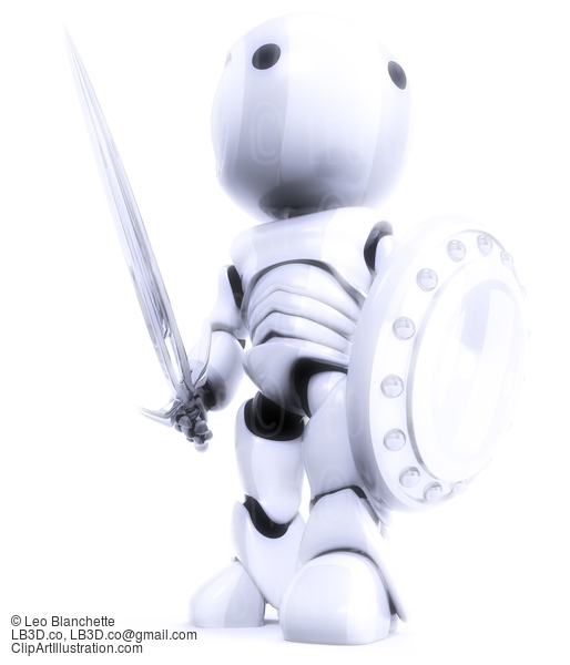 Robot White Knight Warrior #23524