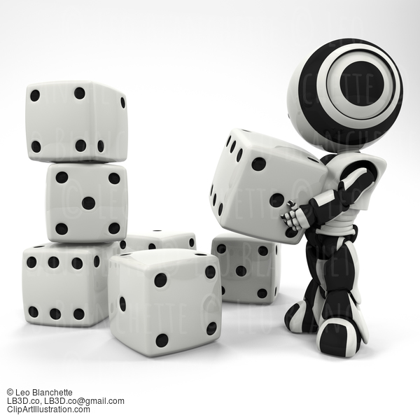 Robot Stacking A Collection Of Dice At Random #23535