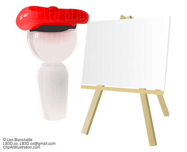 Artist Icon With Beret And Canvas #23327