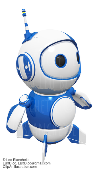 3D Cute Blue Robot Posed And Ready #23307
