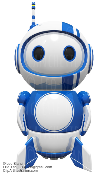 3D Cute Blue Robot Standing Tall Ready To Fly #23315