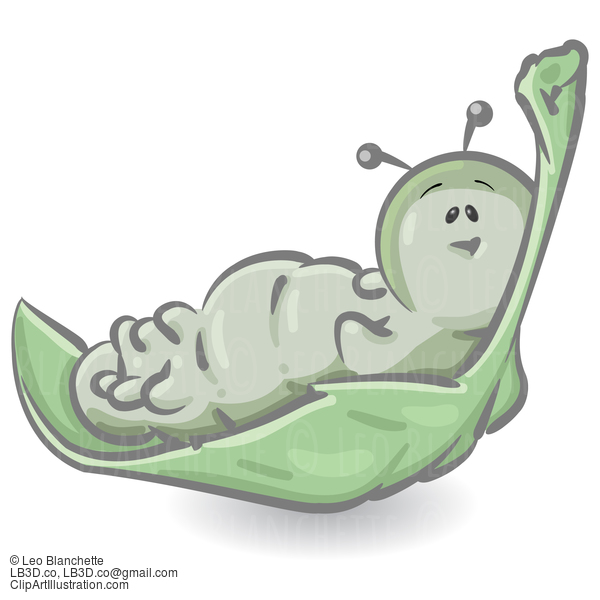 Clipart Illustration Of A Cute Green Caterpillar Character Lounging On A Leaf #23548