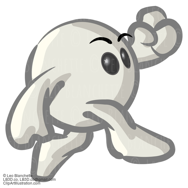 Clipart Illustration Of A White Konkeey Character Running #23556