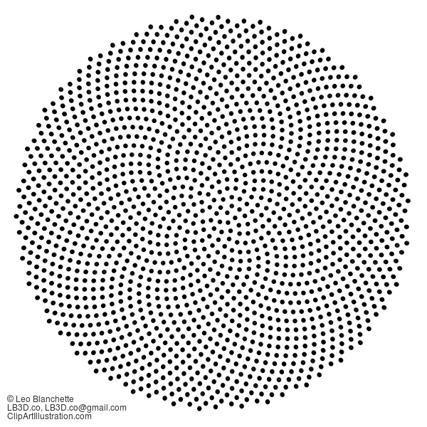 Clipart Black Fibonacci Golden Ratio Mathematics Dot Patter - Royalty Free Illustration #23644