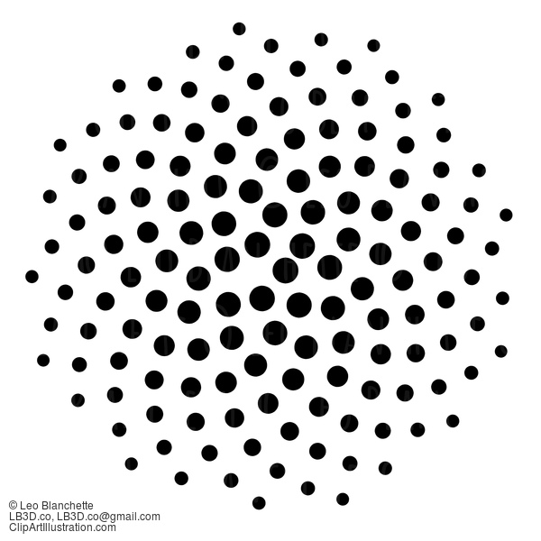 Clipart Black Spiral Fibonacci Mathematics Dot Pattern - Royalty Free Illustration #23650