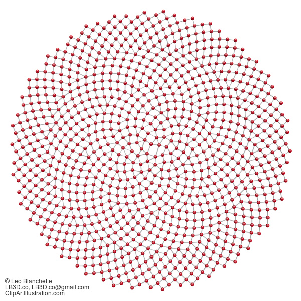 Clipart 3D Red Dot Fibonacci Spiral Pattern - Royalty Free Cgi Illustration #23656