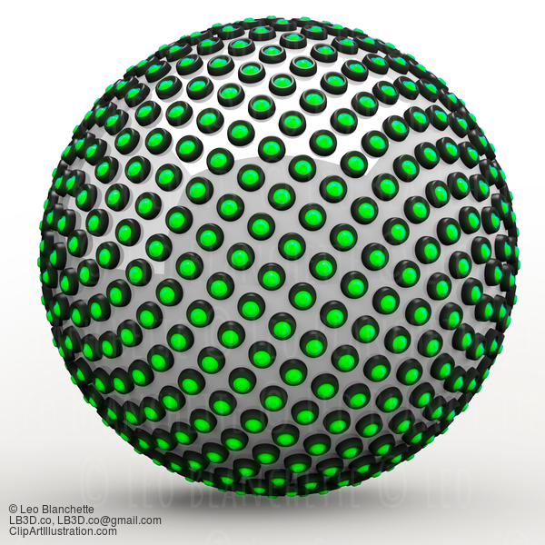 Green 3D Orb Sphere Golden Ratio Fibonacci Sequence Concept #23657