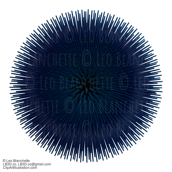 Sea Urchin Spikes, 3D Render. #23663