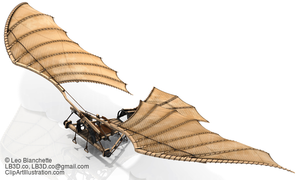 Ornithopter Flying Machine Concept By Leonardo Da Vinci #23585