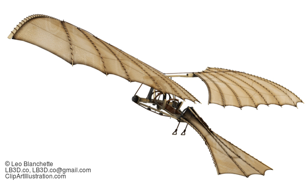 3D Da Vinci Ornithopter Flying Machine #23586