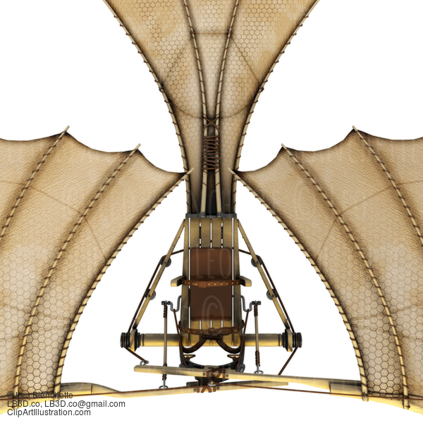 3D Da Vinci Ornithopter Flying Machine #23587