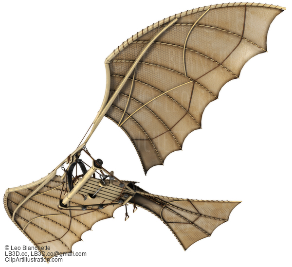 3D Da Vinci Ornithopter Flying Machine #23589