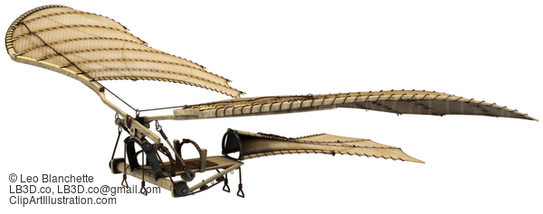 3D Da Vinci Ornithopter Flying Machine #23590