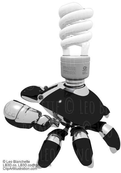 Idea Generator Robot With Light Bulb Side View #23372