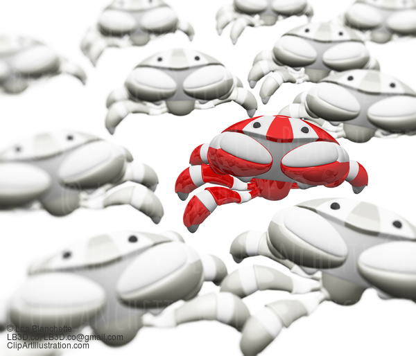 Crab Robot Standing Out From Crowd #23374