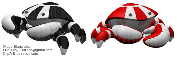 Red And Black Scutter Robots Side By Side #23377