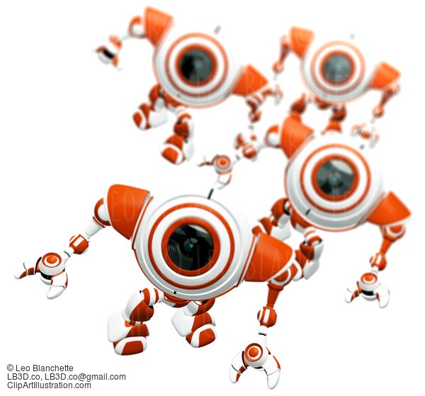 Group Of Robots Looking Up Dof #23618