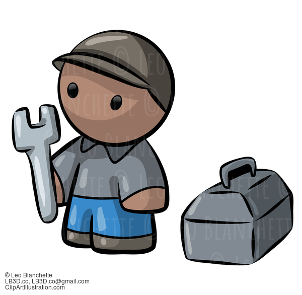 Cute Contractor Man Cartoon #23715