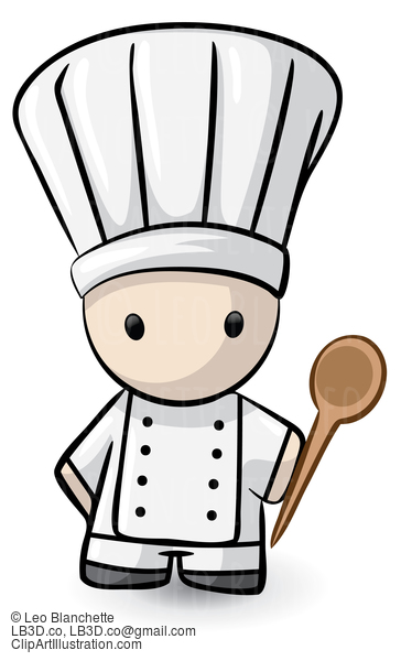 Small Chef Holding Spoon #23719