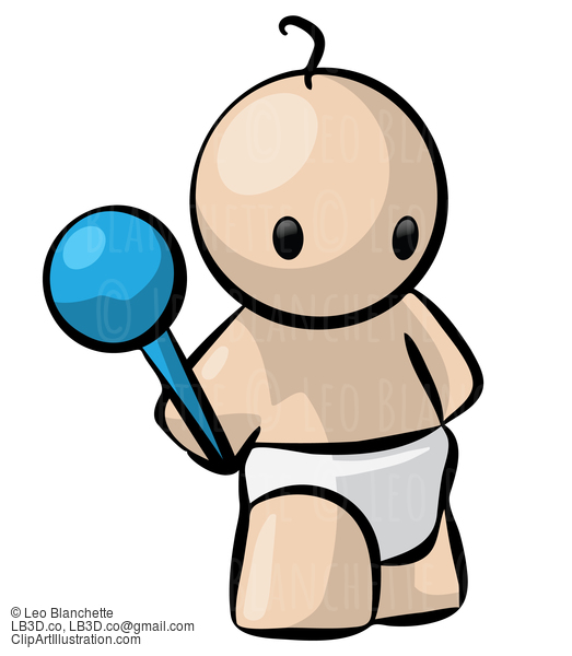 Cute Baby Holding Rattle #23725