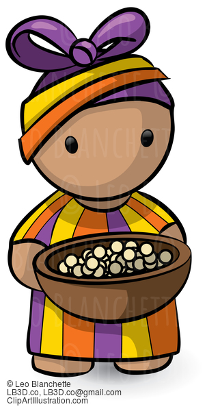 African Woman Holding Bowl Of Food #23726