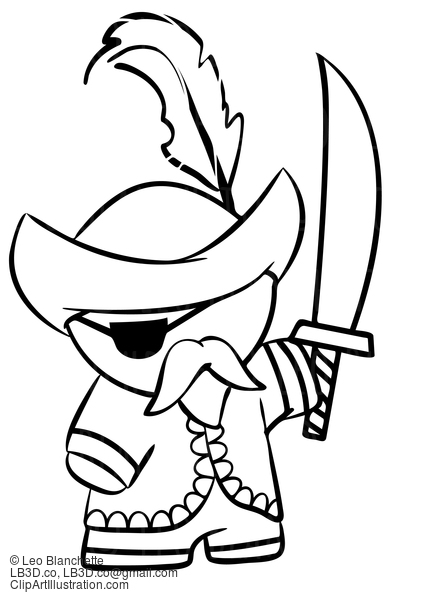 Line Drawing Of A Pirate #23730