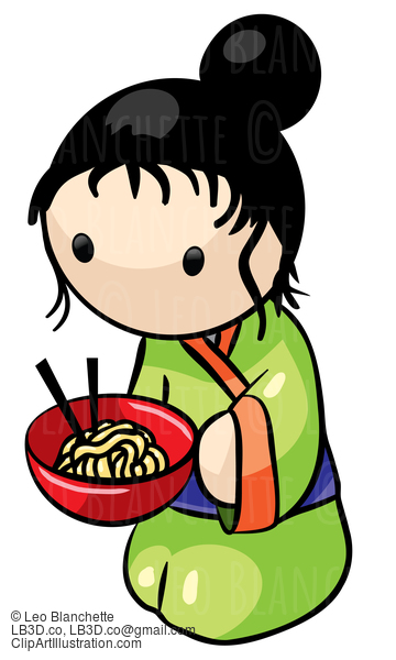 Japanese Woman With Noodle Dinner #23736