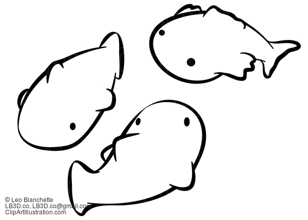 Line Drawing Of Little Fish #23754