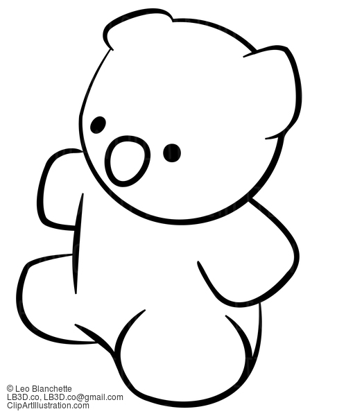 Line Drawing Of Teddy Bear #23756