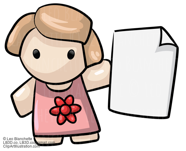 Lady With Blank Paper For Text Area #23767