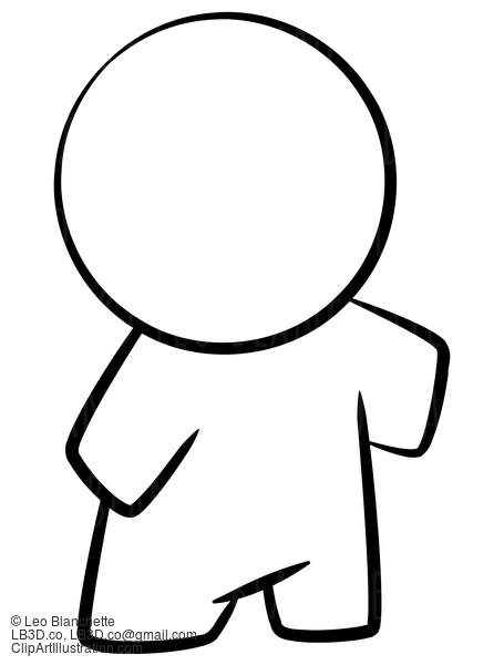 Line Drawing Of Simple Cartoon Person #23768