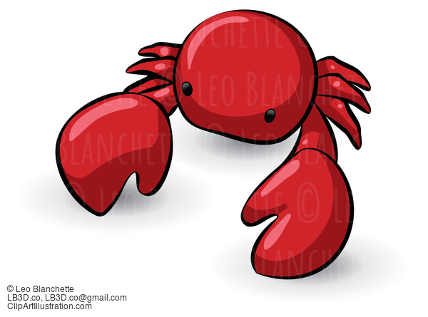 Cute Red Crab Vector Illustration #23773