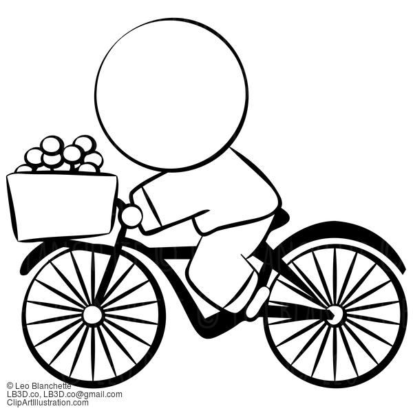 Line Drawing Of Chinese Man Bike Eggs #23778