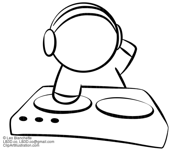 Line Drawing Of Dj #23794