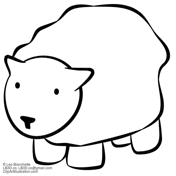 Line Drawing Of Sheep #23796