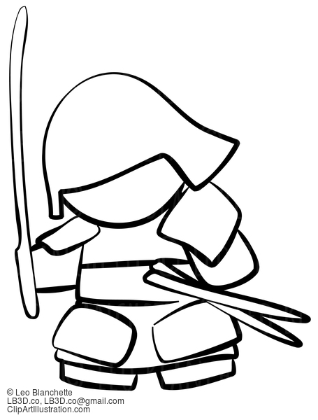 Line Drawing Of Samurai #23811