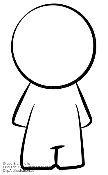 Line Drawing Of Simple Cartoon Person #23814