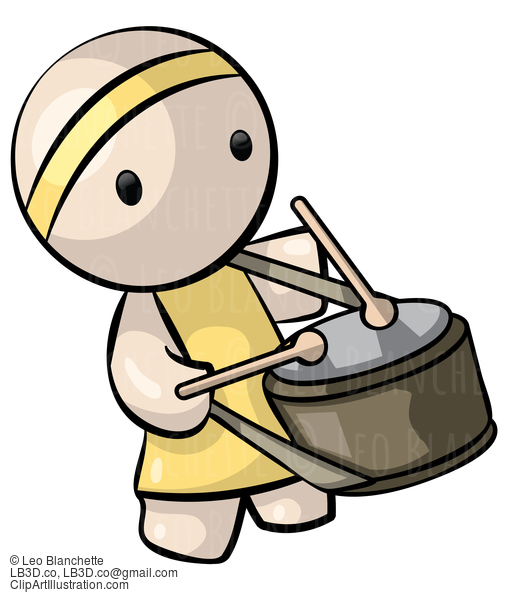 Chinese Drummer In Yellow Attire #23840