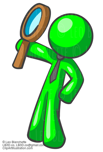 Green Man Magnifying Glass Looking Up #23868