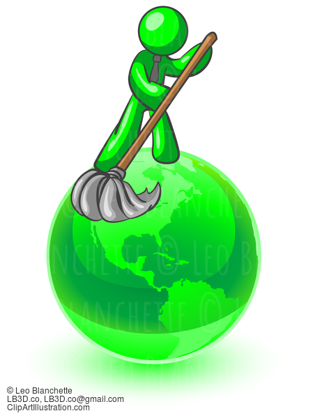 Green Man Cleaning The Earth #23873