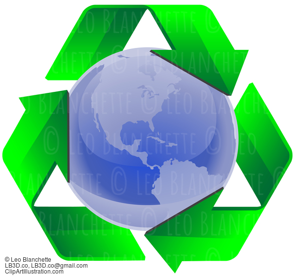 Globe Surrounded By Recycle Symbol #24389