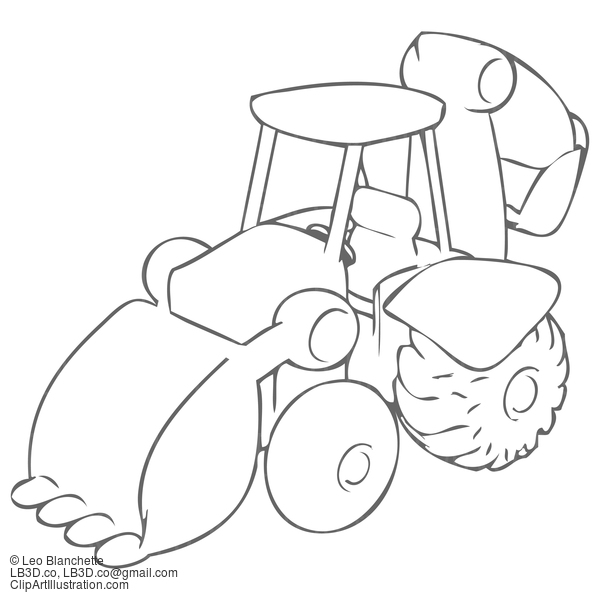 Cartoon Bulldozer Sketch Cartoon Style #24437