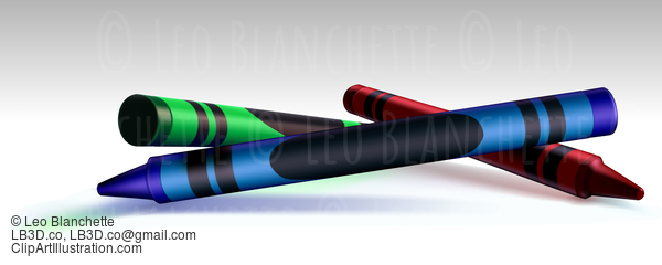 Red, Green, And Blue Crayons #24448