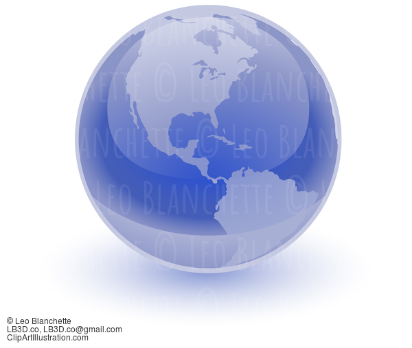 Glossy Blue Earth Sphere #24453