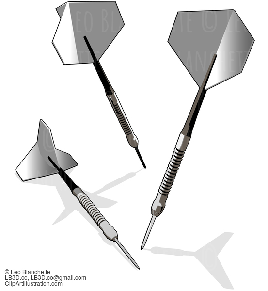 Black And White Darts On White Background #24467