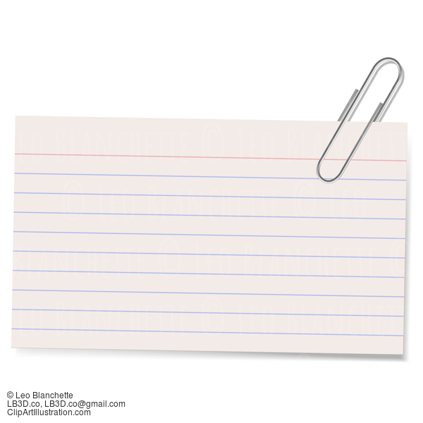 Index Card With Paper Clip #24496