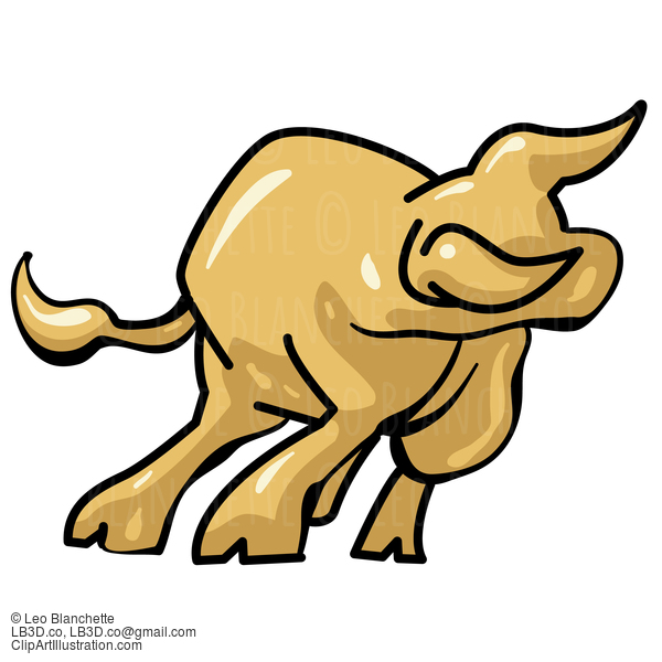 Glossy Simple Bull Illustration #24515